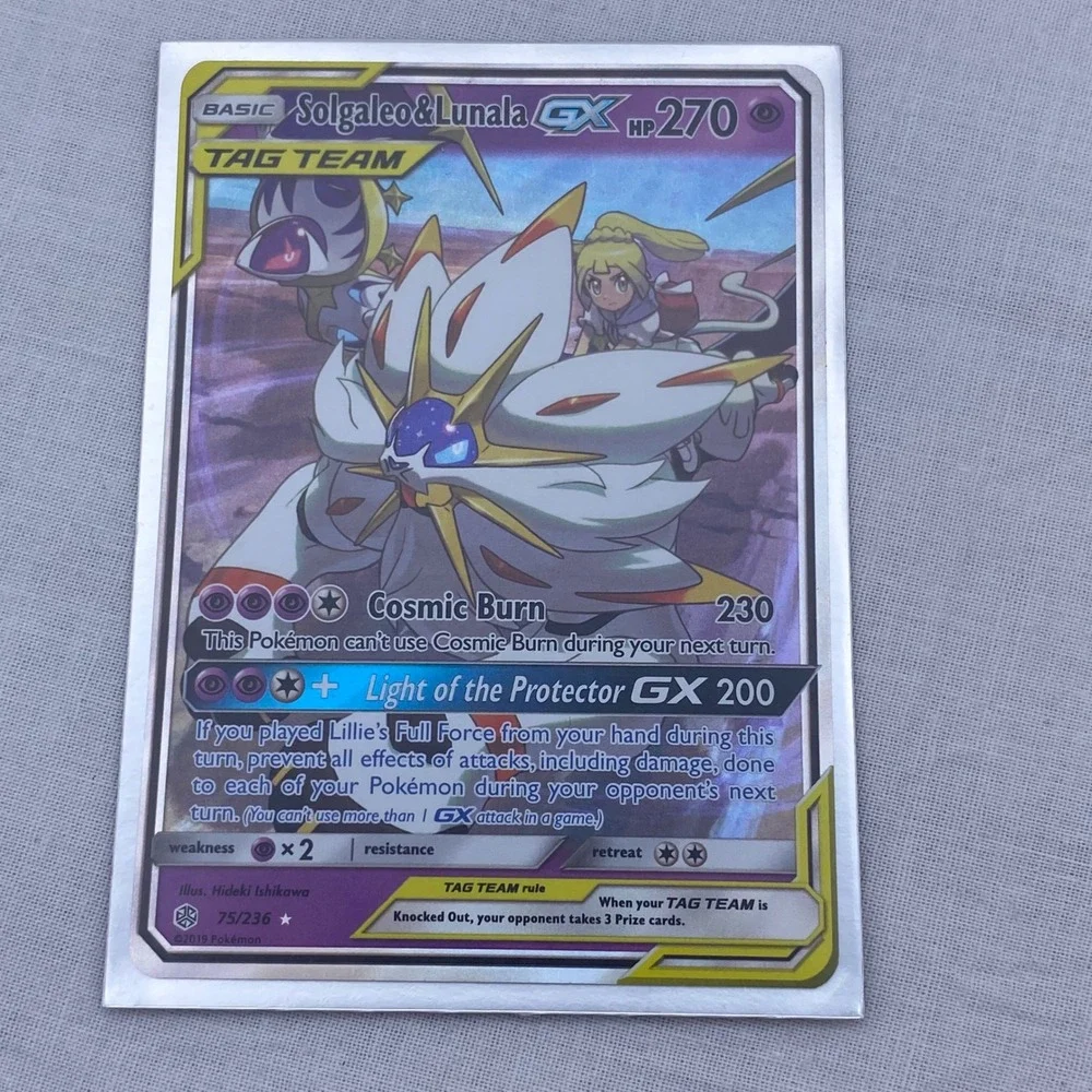 Pokemon Solgaleo & Lunala GX 75/236 Cosmic Eclipse Ultra Rare Tag Team Card